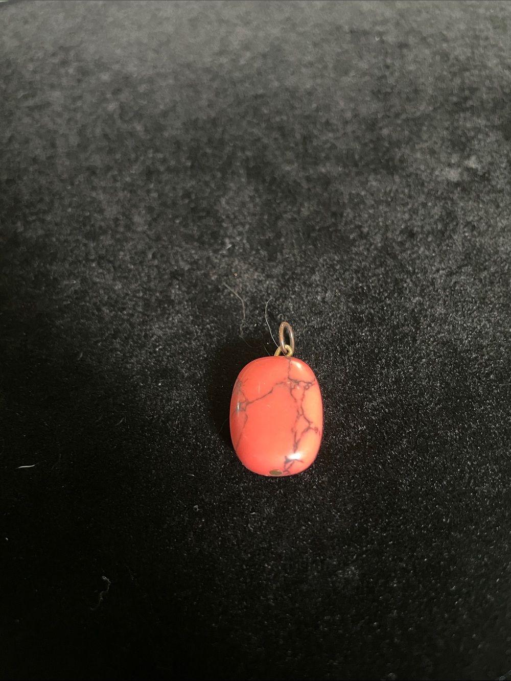 Red Howlite Stone Pendant Necklace Charm. 8/21/6